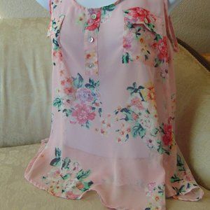 Chocolate Pink Floral Cami Size Medium